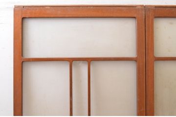 アンティーク建具　ノスタルジックな雰囲気溢れるガラス戸2枚セット(引き戸)(R-072519)