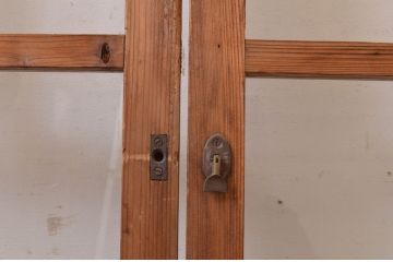 アンティーク建具　大正ロマン　どこか懐かしい雰囲気漂うガラス戸3枚セット(引き戸)(R-072521)