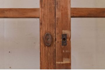 アンティーク建具　大正ロマン　どこか懐かしい雰囲気漂うガラス戸3枚セット(引き戸)(R-072521)