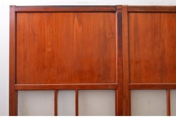 アンティーク建具　レトロな空間作りにおすすめなガラス帯戸3枚セット(引き戸、板戸)(R-072522)