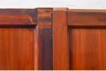 アンティーク建具　レトロな空間作りにおすすめなガラス帯戸3枚セット(引き戸、板戸)(R-072522)