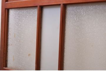 アンティーク建具　レトロな空間作りにおすすめなガラス帯戸3枚セット(引き戸、板戸)(R-072522)