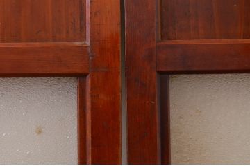 アンティーク建具　レトロな空間作りにおすすめなガラス帯戸3枚セット(引き戸、板戸)(R-072522)
