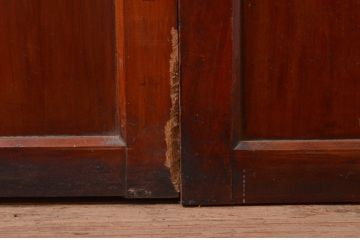 アンティーク建具　レトロな空間作りにおすすめなガラス帯戸3枚セット(引き戸、板戸)(R-072522)