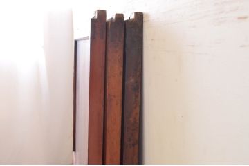 アンティーク建具　レトロな空間作りにおすすめなガラス帯戸3枚セット(引き戸、板戸)(R-072522)