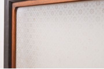 アンティーク建具　レーザー組子入れます!　上質な和の趣を感じさせる組子帯戸2枚セット(ガラス帯戸、引き戸)(R-072523)