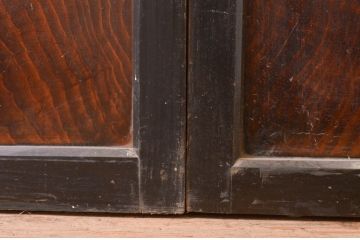 アンティーク建具　レーザー組子入れます!　上質な和の趣を感じさせる組子帯戸2枚セット(ガラス帯戸、引き戸)(R-072523)