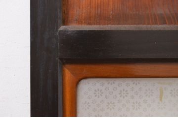 アンティーク建具　レーザー組子入れます!　上質な和の趣を感じさせる組子帯戸2枚セット(ガラス帯戸、引き戸)(R-072523)