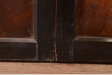 アンティーク建具　レーザー組子入れます!　上質な和の趣を感じさせる組子帯戸2枚セット(ガラス帯戸、引き戸)(R-072523)
