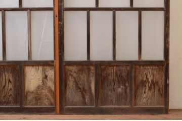 アンティーク建具　大正ロマン　ノスタルジックな雰囲気溢れるガラス戸2枚セット(引き戸)(R-072524)