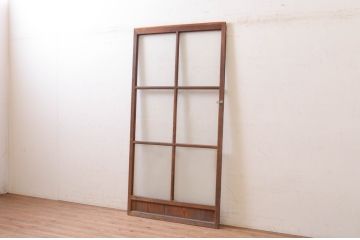 アンティーク建具　どこか懐かしい雰囲気を感じるガラス戸1枚(引き戸)(R-072525)