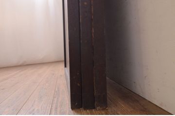 アンティーク建具　和の情緒を演出する障子帯戸3枚セット(引き戸、板戸、格子帯戸、障子戸)(R-072526)