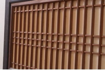 アンティーク建具　和の情緒を演出する障子帯戸1枚(引き戸、板戸、格子帯戸、障子戸)(R-072529)
