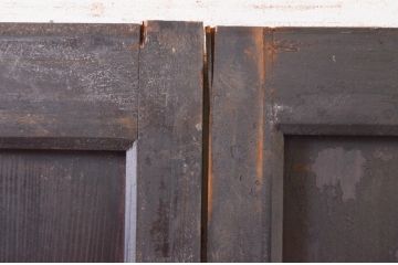 アンティーク建具　上品な和の趣を演出する障子帯戸2枚セット(引き戸、障子戸、格子帯戸)(R-072530)