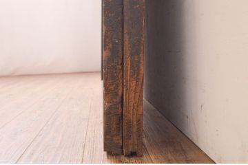 アンティーク建具　上品な和の趣を演出する障子帯戸2枚セット(引き戸、障子戸、格子帯戸)(R-072530)
