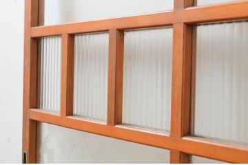 アンティーク建具　ノスタルジックな雰囲気溢れるガラス戸2枚セット(引き戸)(R-072531)