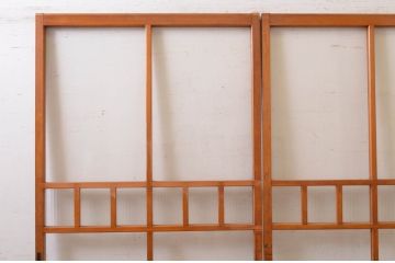 アンティーク建具　ノスタルジックな雰囲気溢れるガラス戸2枚セット(引き戸)(R-072532)