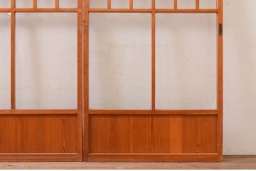 アンティーク建具　ノスタルジックな雰囲気溢れるガラス戸2枚セット(引き戸)(R-072532)