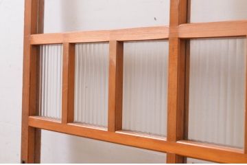 アンティーク建具　ノスタルジックな雰囲気溢れるガラス戸2枚セット(引き戸)(R-072532)