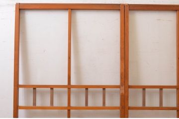 アンティーク建具　ノスタルジックな雰囲気溢れるガラス戸2枚セット(引き戸)(R-072532)