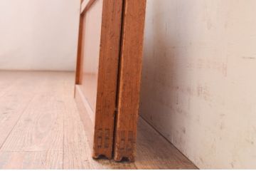 アンティーク建具　ノスタルジックな雰囲気溢れるガラス戸2枚セット(引き戸)(R-072532)