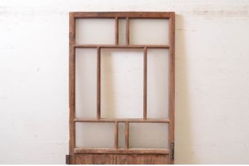 アンティーク建具　大正ロマン　レトロな空間づくりにオススメの幅狭ガラスドア1枚(扉、ガラス戸、木製扉)(R-072533)