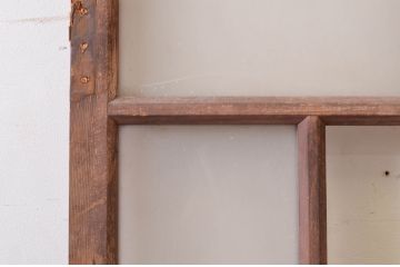 アンティーク建具　大正ロマン　レトロな空間づくりにオススメの幅狭ガラスドア1枚(扉、ガラス戸、木製扉)(R-072533)