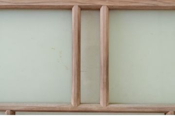 アンティーク建具　大正ロマン　ノスタルジックな雰囲気溢れる大きなガラス窓2枚セット(引き戸、ガラス戸)(R-072535)
