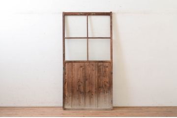 アンティーク建具　どこか懐かしい雰囲気を感じるガラス戸1枚(引き戸)(R-072536)