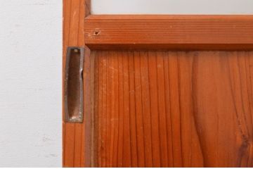 アンティーク建具　レトロな空間作りにおすすめな幅狭ガラス帯戸2枚セット(引き戸、板戸)(R-072537)