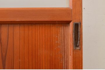 アンティーク建具　レトロな空間作りにおすすめな幅狭ガラス帯戸2枚セット(引き戸、板戸)(R-072537)