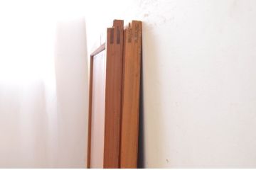 アンティーク建具　レトロな空間作りにおすすめな幅狭ガラス帯戸2枚セット(引き戸、板戸)(R-072537)