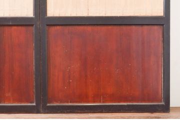アンティーク建具　和の情緒を演出する障子帯戸4枚セット(引き戸、板戸、障子戸)(R-072538)