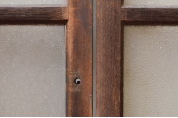 アンティーク建具　大正ロマン　どこか懐かしい雰囲気漂うガラス窓4枚セット(引き戸、ガラス戸)(R-072539)
