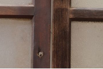 アンティーク建具　大正ロマン　どこか懐かしい雰囲気漂うガラス窓4枚セット(引き戸、ガラス戸)(R-072539)