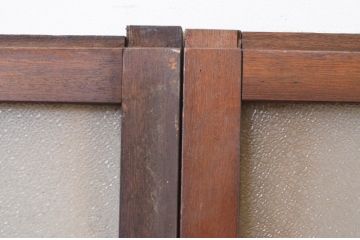 アンティーク建具　大正ロマン　どこか懐かしい雰囲気漂うガラス窓4枚セット(引き戸、ガラス戸)(R-072539)