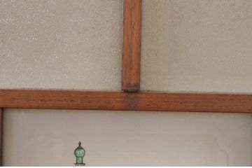 アンティーク建具　大正ロマン　どこか懐かしい雰囲気漂うガラス窓4枚セット(引き戸、ガラス戸)(R-072539)
