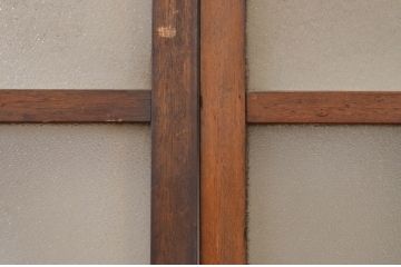 アンティーク建具　大正ロマン　どこか懐かしい雰囲気漂うガラス窓4枚セット(引き戸、ガラス戸)(R-072539)