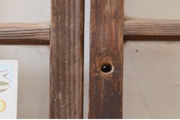 アンティーク建具　大正ロマン　どこか懐かしい雰囲気漂うガラス戸2枚セット(引き戸)(R-072540)