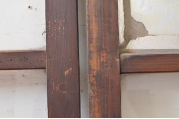アンティーク建具　大正ロマン　どこか懐かしい雰囲気漂うガラス戸2枚セット(引き戸)(R-072540)