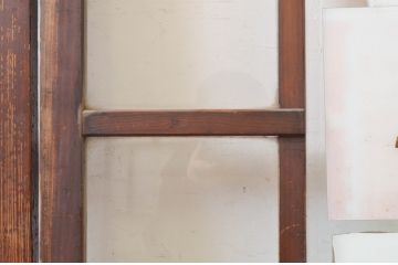 アンティーク建具　大正ロマン　どこか懐かしい雰囲気漂うガラス戸2枚セット(引き戸)(R-072540)