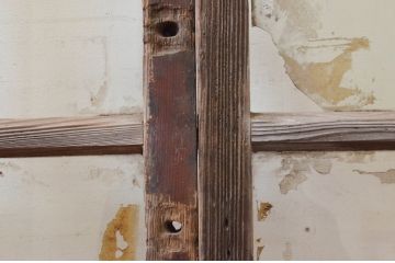 アンティーク建具　大正ロマン　どこか懐かしい雰囲気漂うガラス戸2枚セット(引き戸)(R-072541)