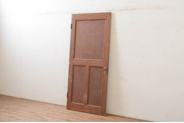 アンティーク建具　ラワン材　レトロな佇まいが魅力的なドア1枚(木製扉)(R-072542)