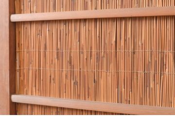 アンティーク建具　情緒あふれる空間づくりにおすすめの御簾戸2枚セット(引き戸、簾戸、簀戸、葭戸、夏障子、夏戸、葦戸)(R-072543)