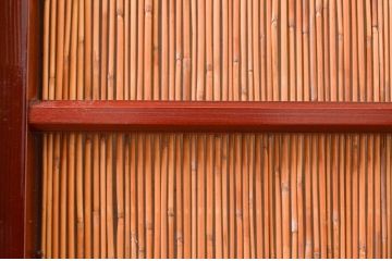 アンティーク建具　情緒あふれる空間づくりにおすすめの御簾戸4枚セット(引き戸、簾戸、簀戸、葭戸、夏障子、夏戸、葦戸)(R-072544)