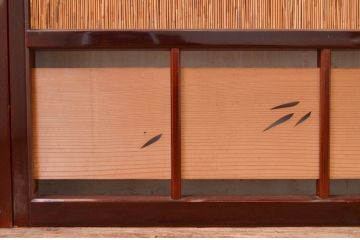 アンティーク建具　情緒あふれる空間づくりにおすすめの御簾戸4枚セット(引き戸、簾戸、簀戸、葭戸、夏障子、夏戸、葦戸)(R-072544)