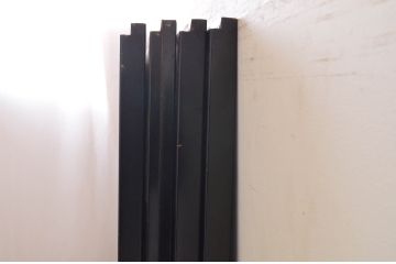 アンティーク建具　高級品!!　石川県産　鏡板欅(ケヤキ)材　バイカラーが目を引く上品なガラス戸4枚セット(引き戸)(R-072548)