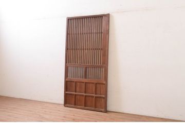 アンティーク建具　どこか懐かしい雰囲気を醸し出す格子戸1枚(引き戸、帯戸)(R-072549)