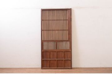 アンティーク建具　どこか懐かしい雰囲気を醸し出す格子戸1枚(引き戸、帯戸)(R-072549)