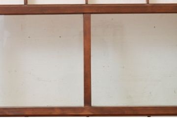 アンティーク建具　レトロな空間を演出する格子入り幅狭障子戸2枚セット(引き戸、格子戸、帯戸)(R-072552)